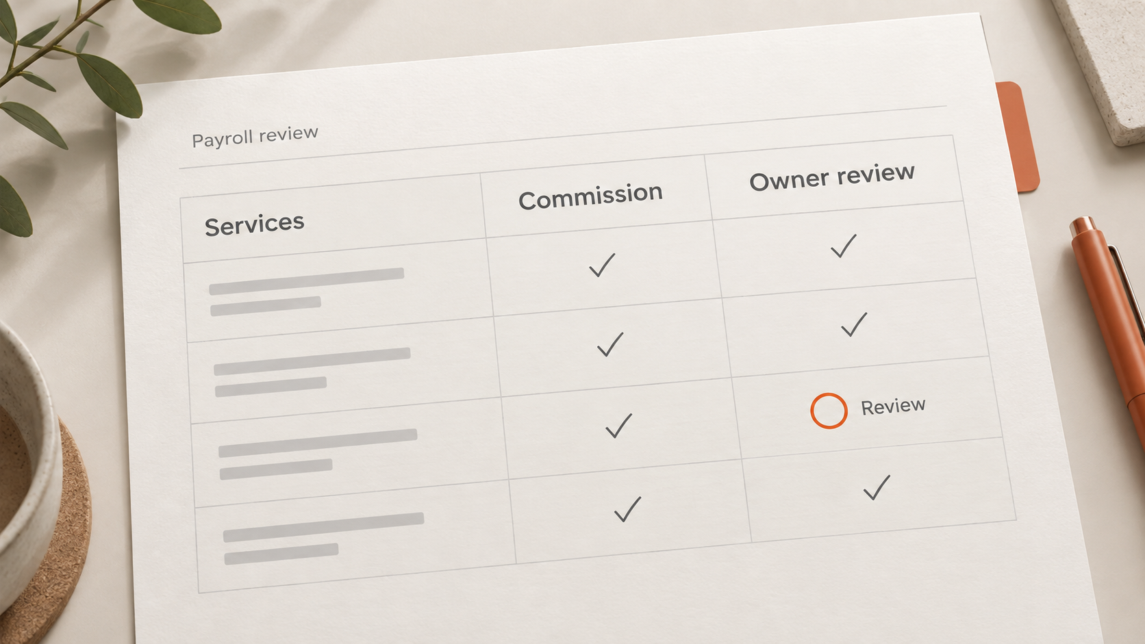 Illustrated payroll review worksheet